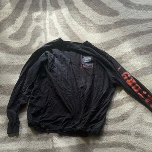 Nike Black Long Sleeve Tee with Red Accents